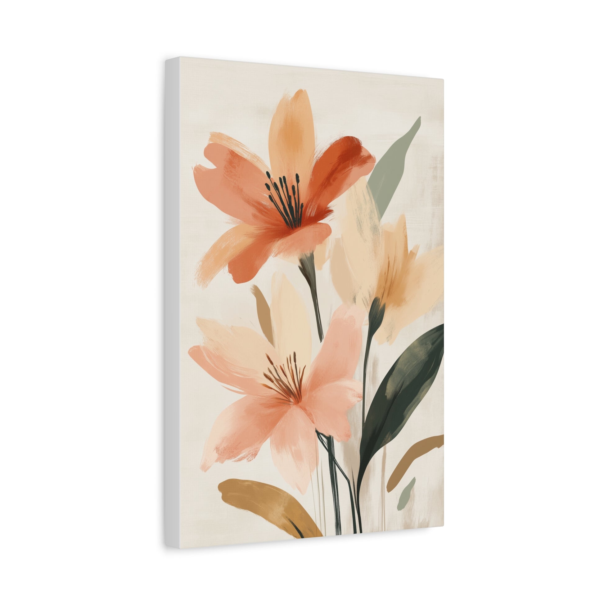 Terracotta Blooms — Modern Floral Wall Art