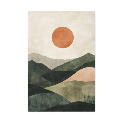 Boho Sun Over Green Hills Print