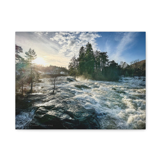 Falls of Dochart Sunset Canvas Print – By Photographer Fergus King