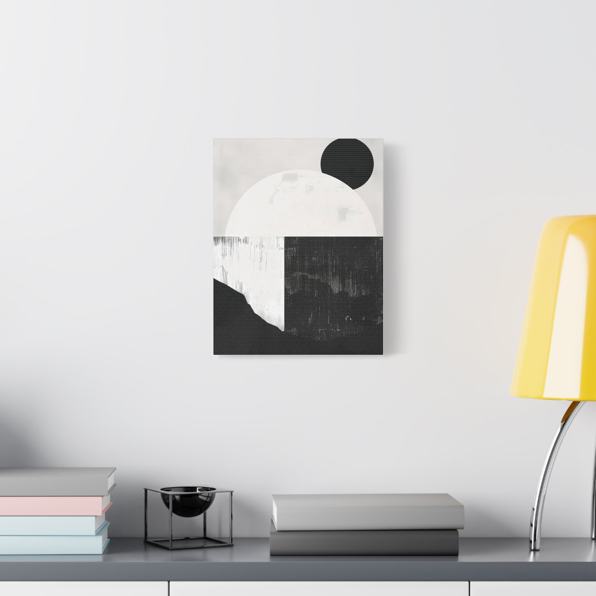 Monochrome Geometric Landscape Canvas