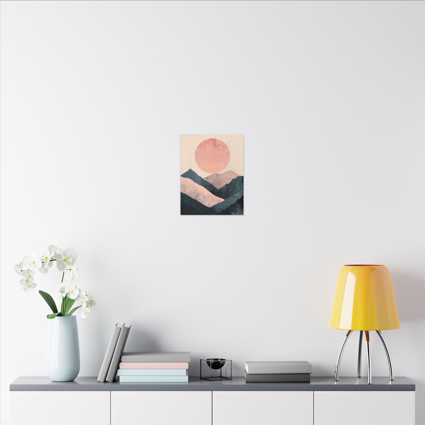 Desert Serenity Canvas Art: Dusty Rose Mountain Sunset