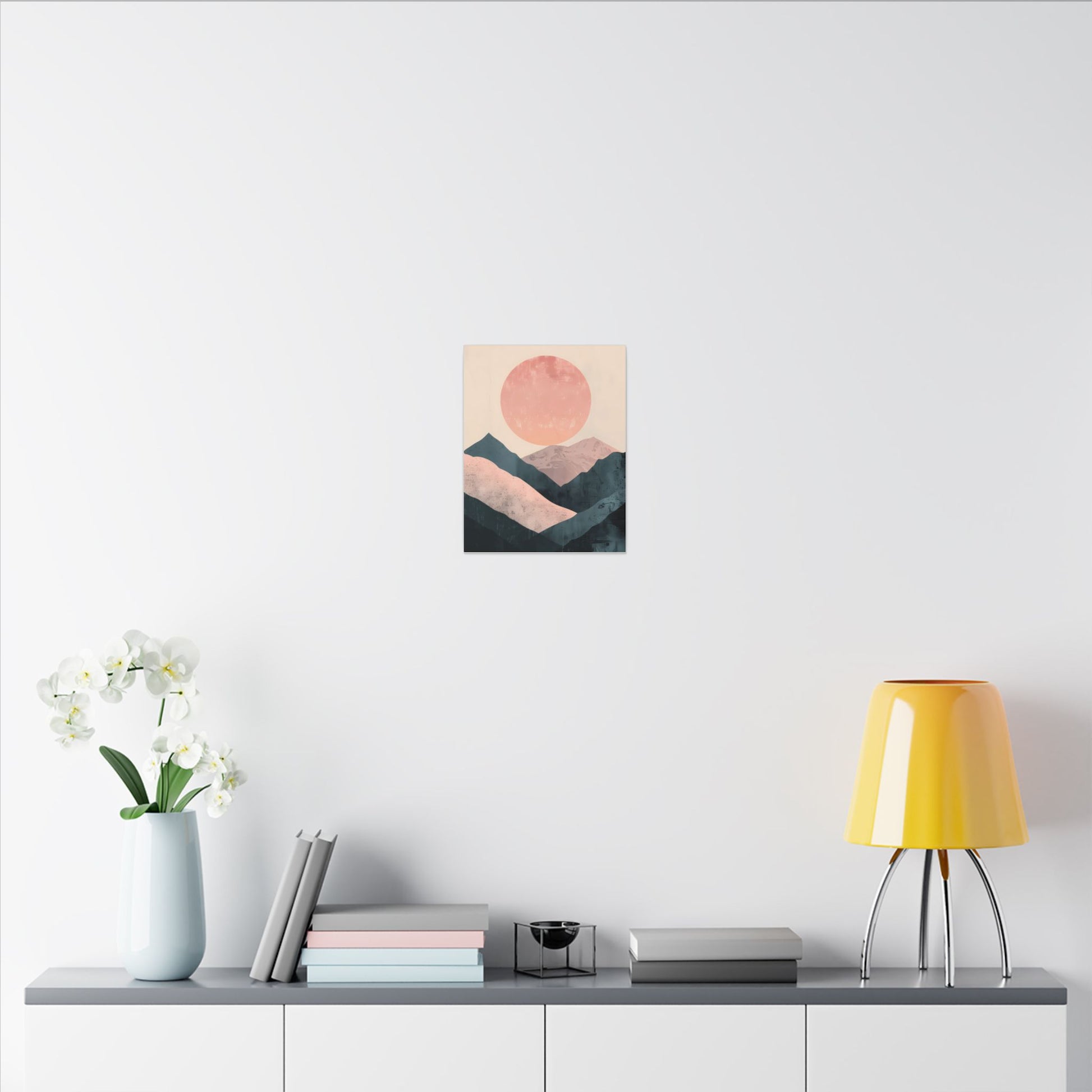 Desert Serenity Canvas Art: Dusty Rose Mountain Sunset