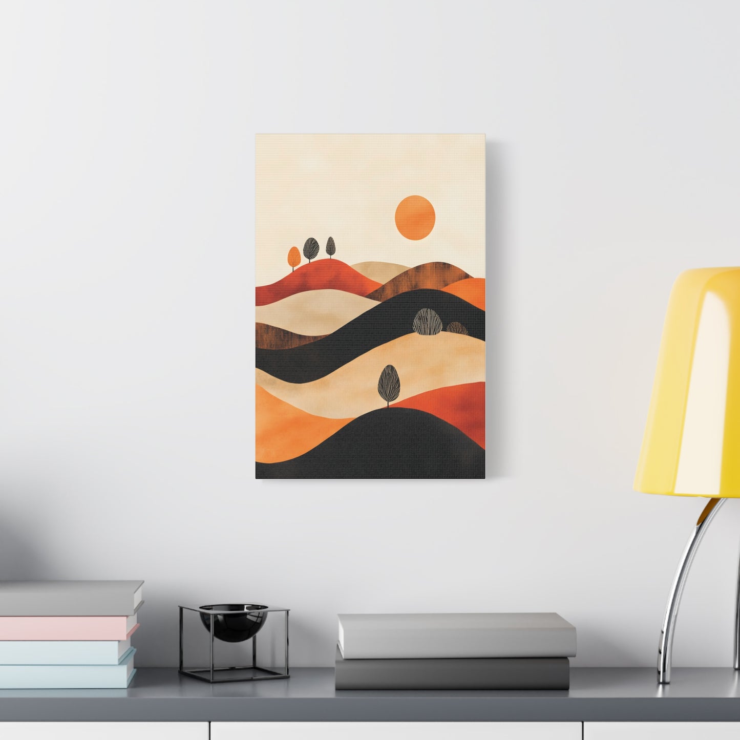 Terracotta Hills and Trees Minimalist Poster