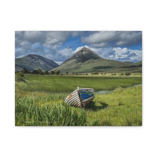 Old Boat, Isle of Skye Canvas Print – By Photographer Fergus King | Scottish Coastal Landscape Wall Art
