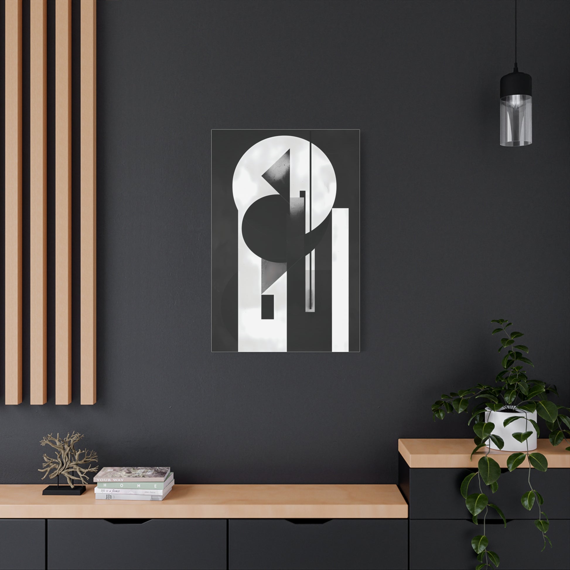 Geometric Symphony — Black & White Modern Poster