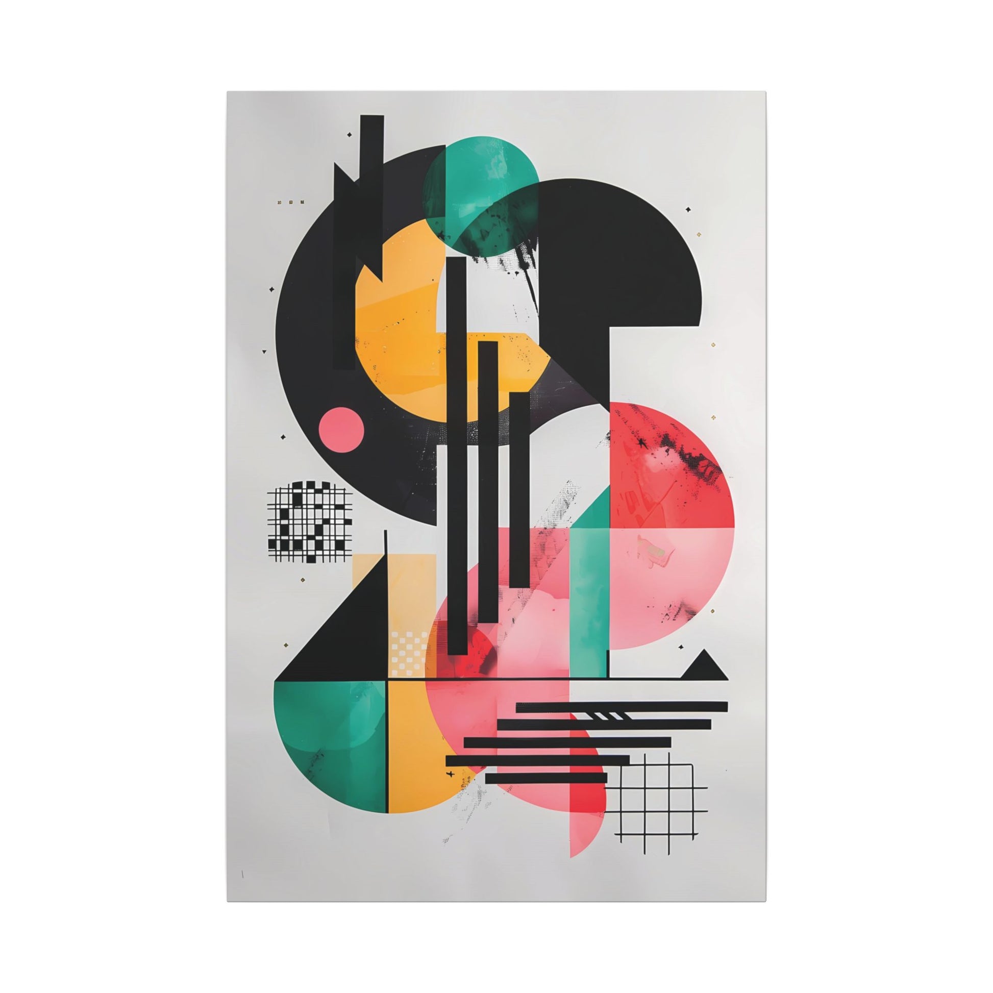 Dynamic Abstract Geometric Canvas Print: Retro Pop Art Collage