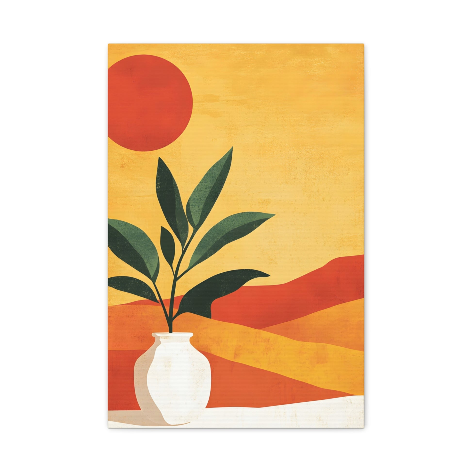 Desert Sun Plant Canvas — Matte Stretched Wall Art