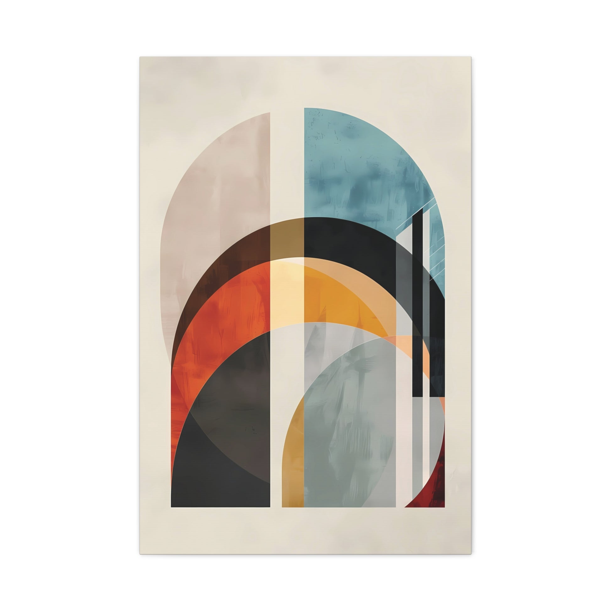 Abstract Archways Canvas Wall Art – Mid-Century Modern Stretched Print