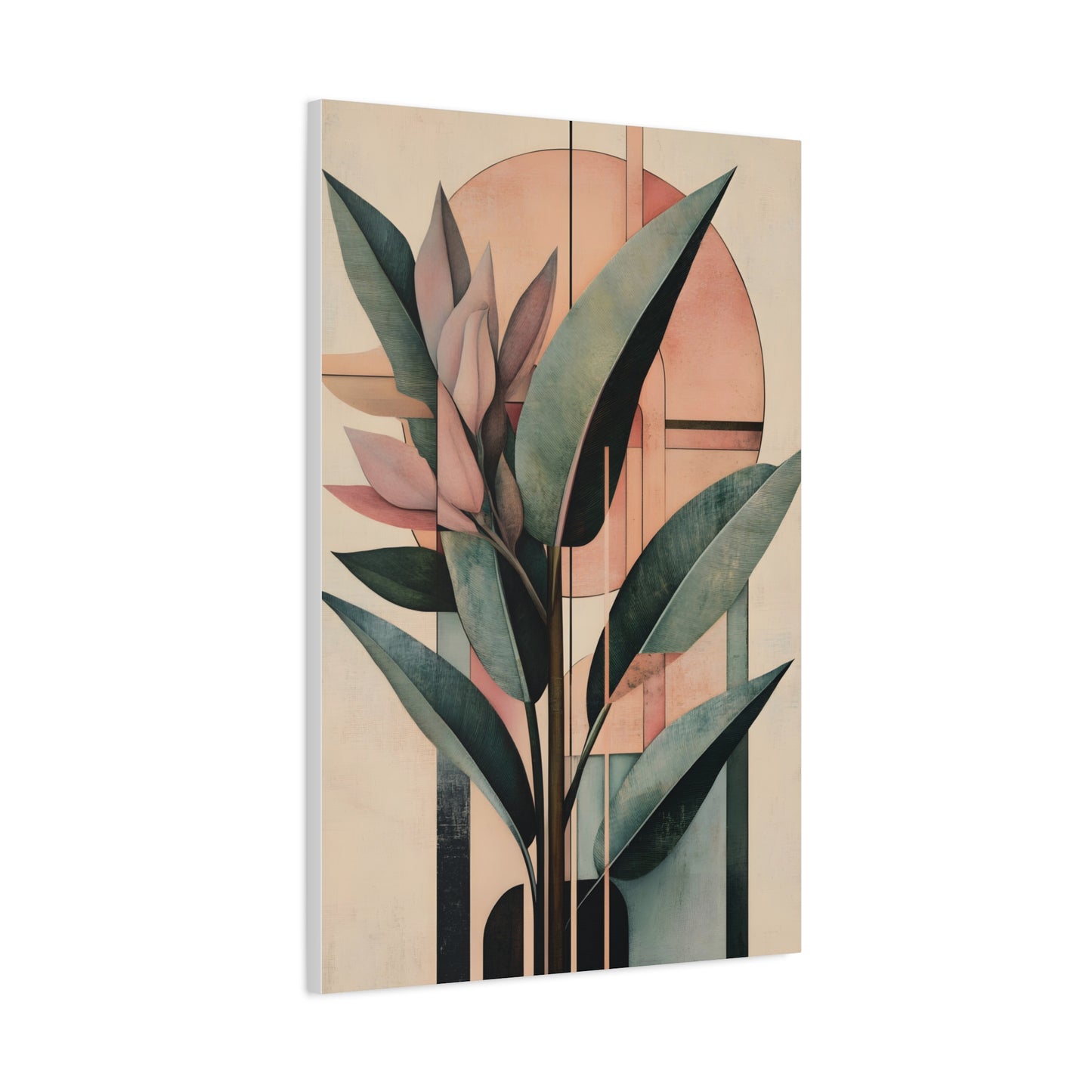 Tropical Leaves and Flowers Abstract Poster