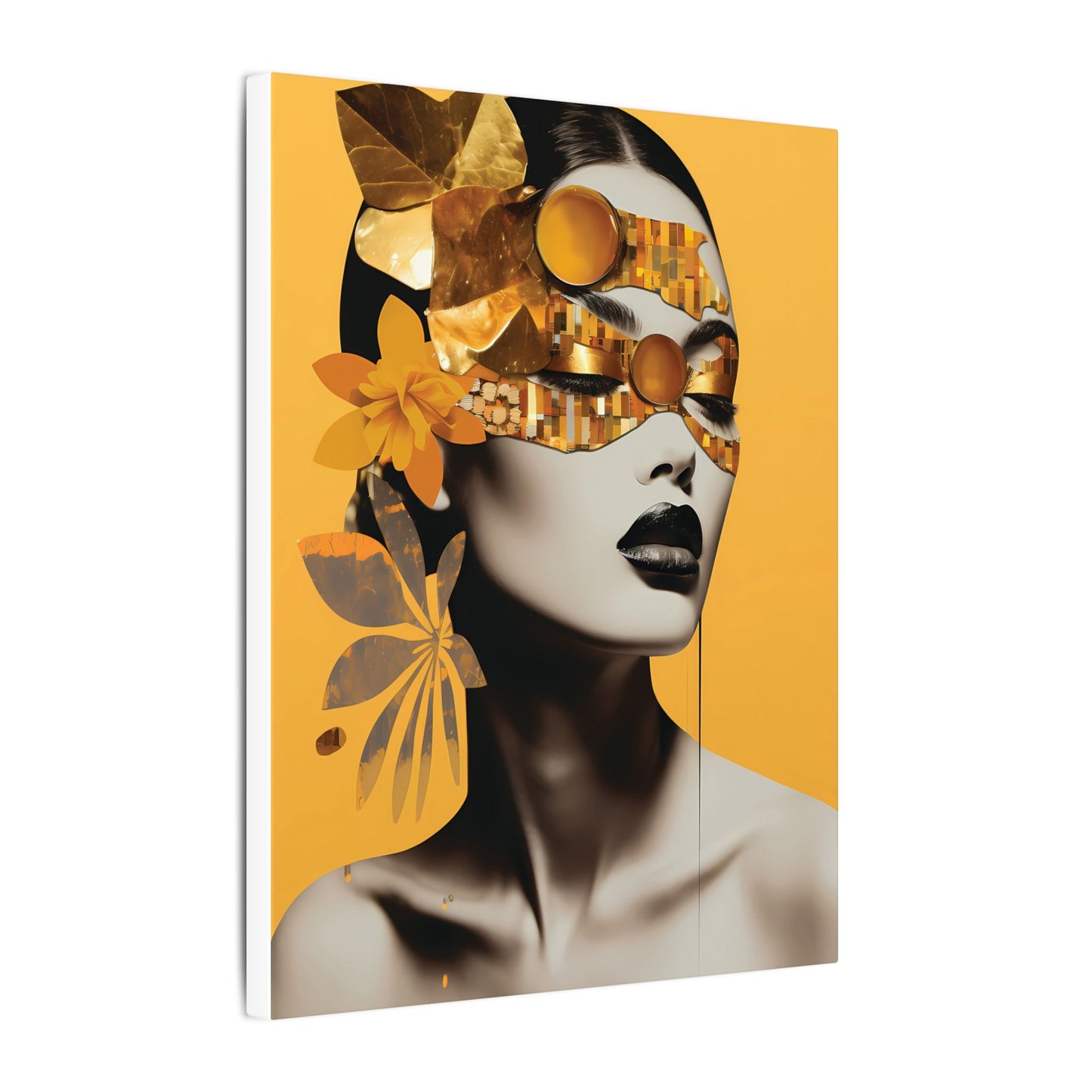 Elegant Gold-Toned Portrait Canvas Art - Modern Wall Decor