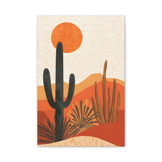 Desert Sunset Canvas Art, Modern Wall Decor