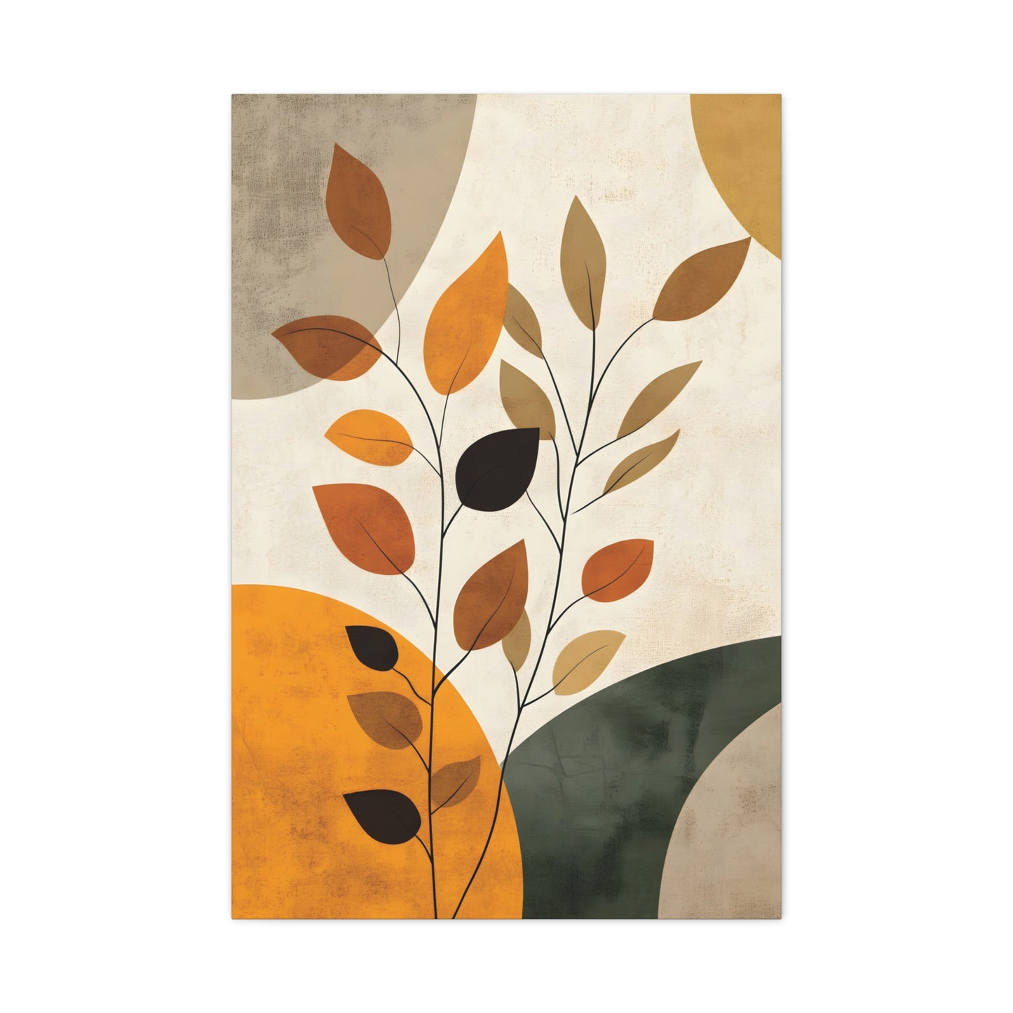 Boho Abstract Botanical Wall Art in Warm Earth Tones