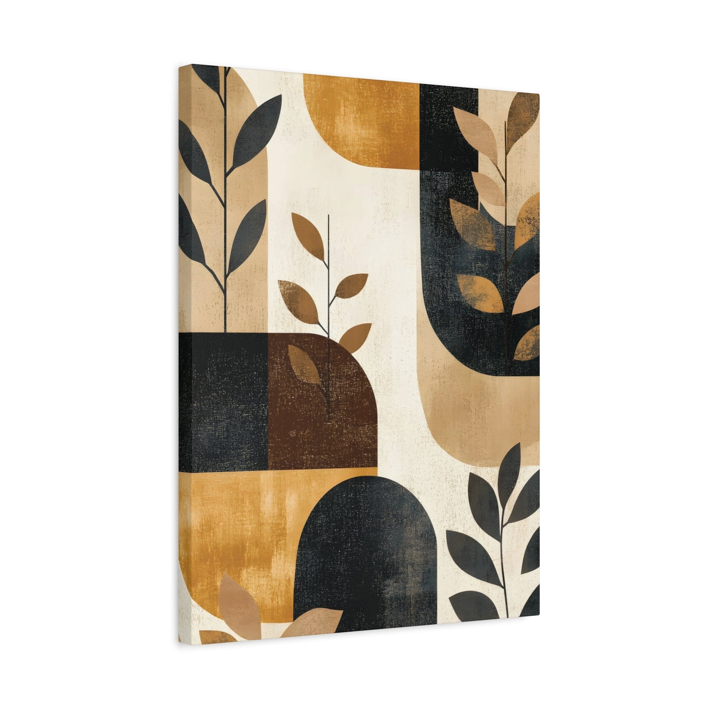Abstract Earthtone Botanical Canvas