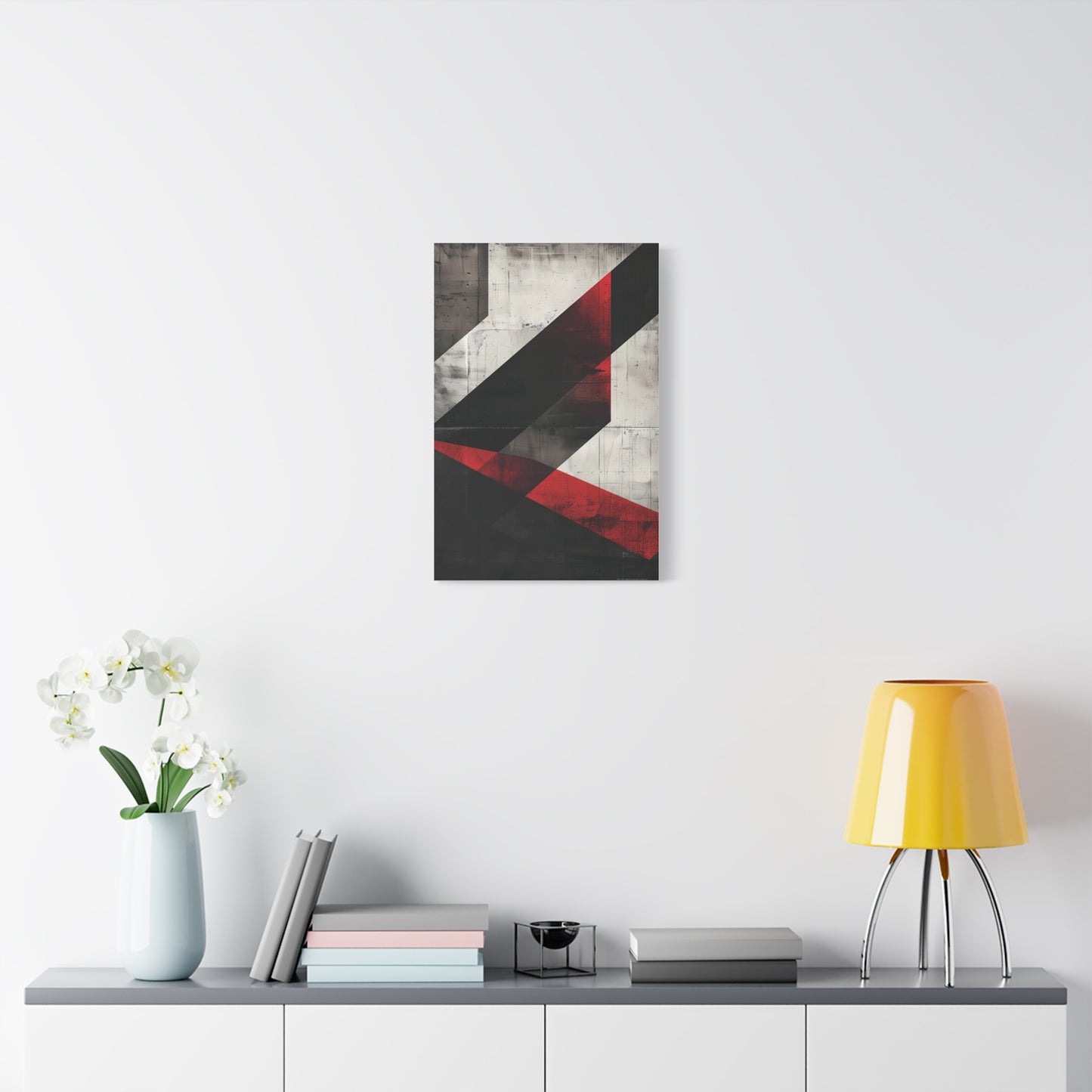 Urban Angles — Modern Black & Red Print