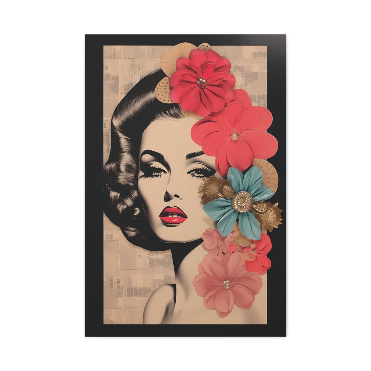 Elegant Floral Art Canvas Print, Wall Decor, Home Decoration