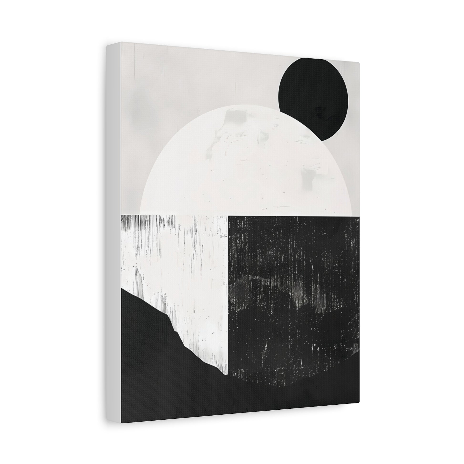 Monochrome Geometric Landscape Canvas