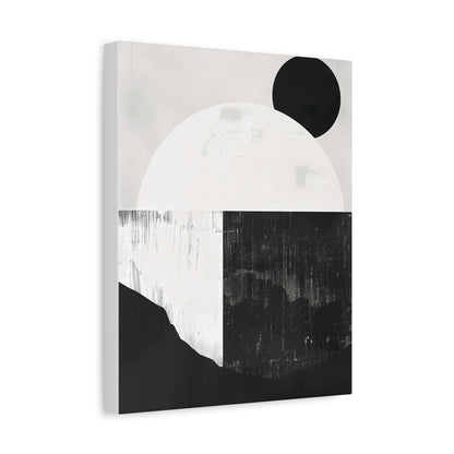 Monochrome Geometric Landscape Canvas