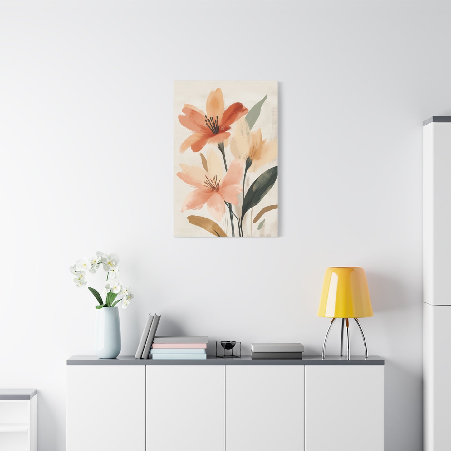 Terracotta Blooms — Modern Floral Wall Art