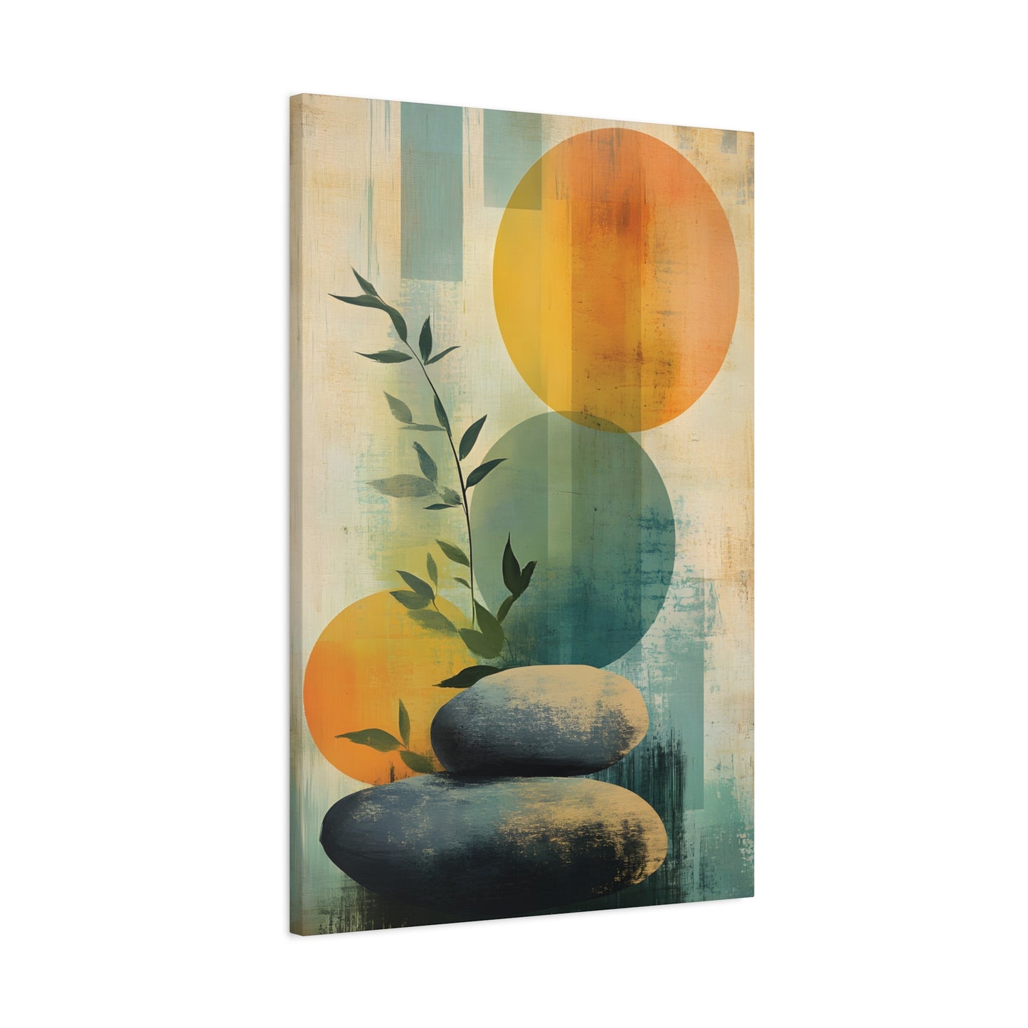 Zen Stone Abstract Matte Canvas Print — Stretched Wall Art