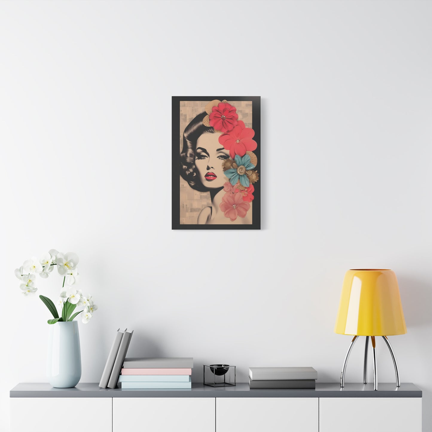 Elegant Floral Art Canvas Print, Wall Decor, Home Decoration