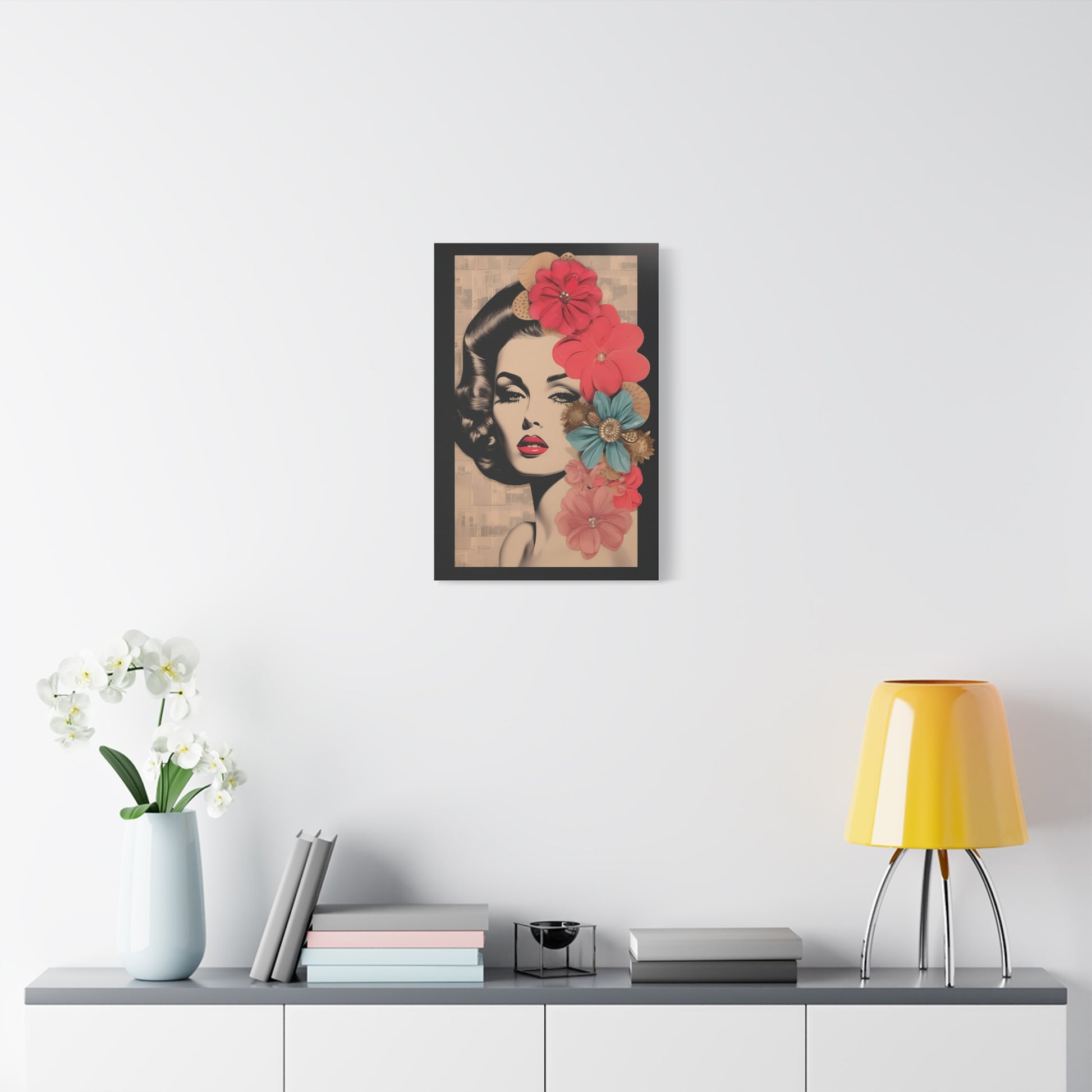 Elegant Floral Art Canvas Print, Wall Decor, Home Decoration