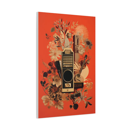 Vibrant Music-Themed Canvas Art, Floral Wall Decor