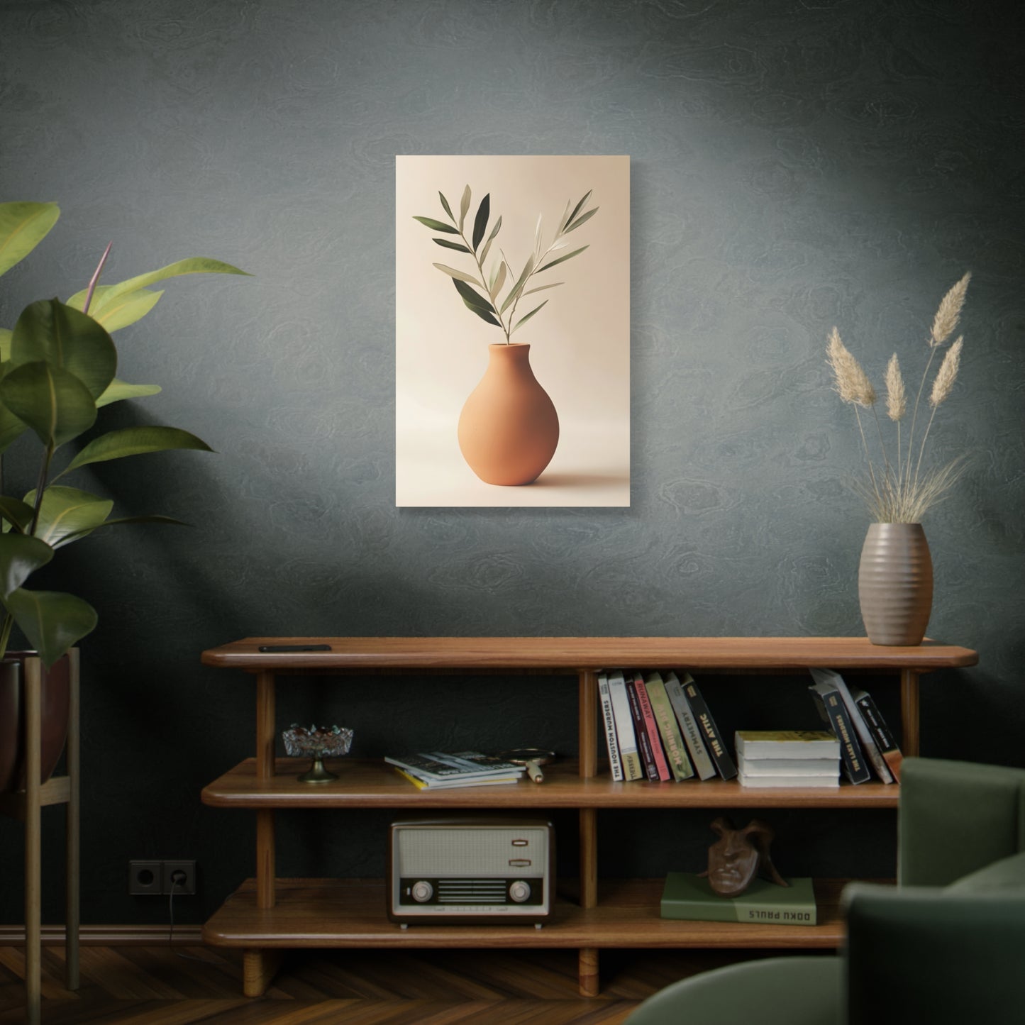 Minimal Terracotta Vase Canvas Print — Matte Stretched Wall Art