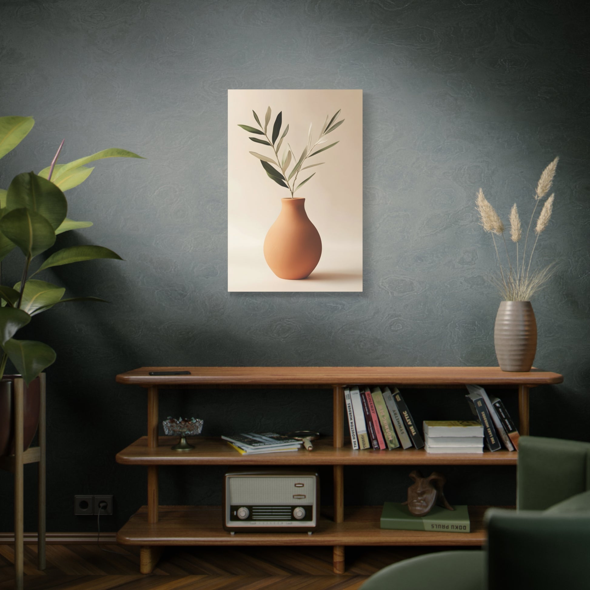 Minimal Terracotta Vase Canvas Print — Matte Stretched Wall Art