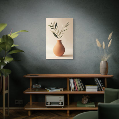 Minimal Terracotta Vase Canvas Print — Matte Stretched Wall Art