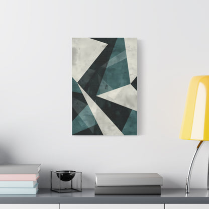 Fractured Teal — Abstract Geometric Art Print