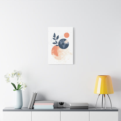 Abstract Earth Art Canvas Print — Botanical Planet Wall Decor