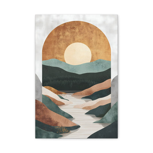 Modern Mountain Sunset Poster