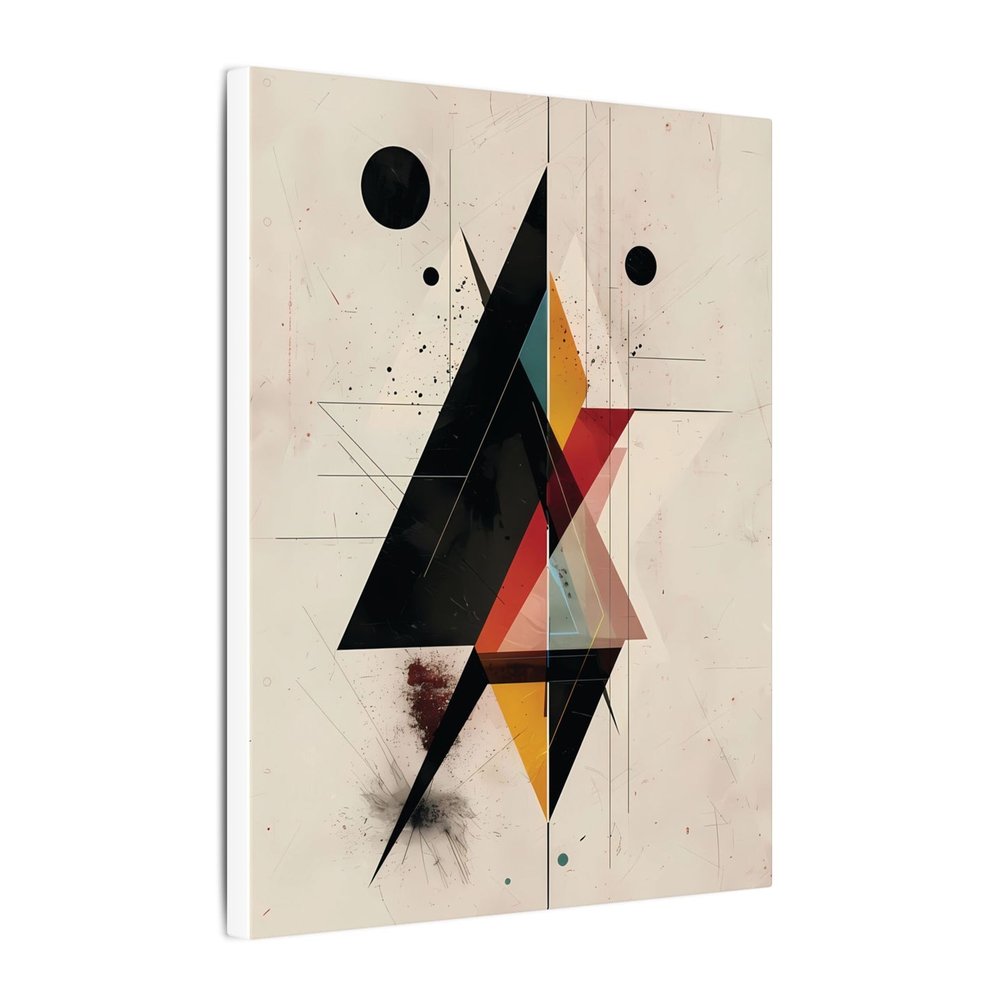 Deconstructed Geometry Canvas Art: Abstract Tension in Black and Gold