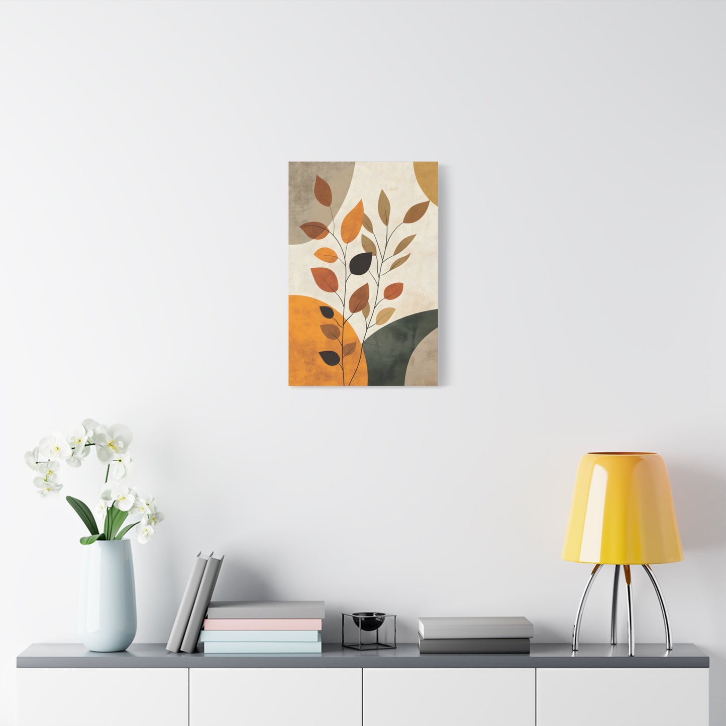 Boho Abstract Botanical Wall Art in Warm Earth Tones