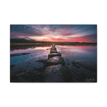 Afon Braint Ynys in November By Photographer Gareth Mon Jones | Autumn Sunset Over the Stepping Stones