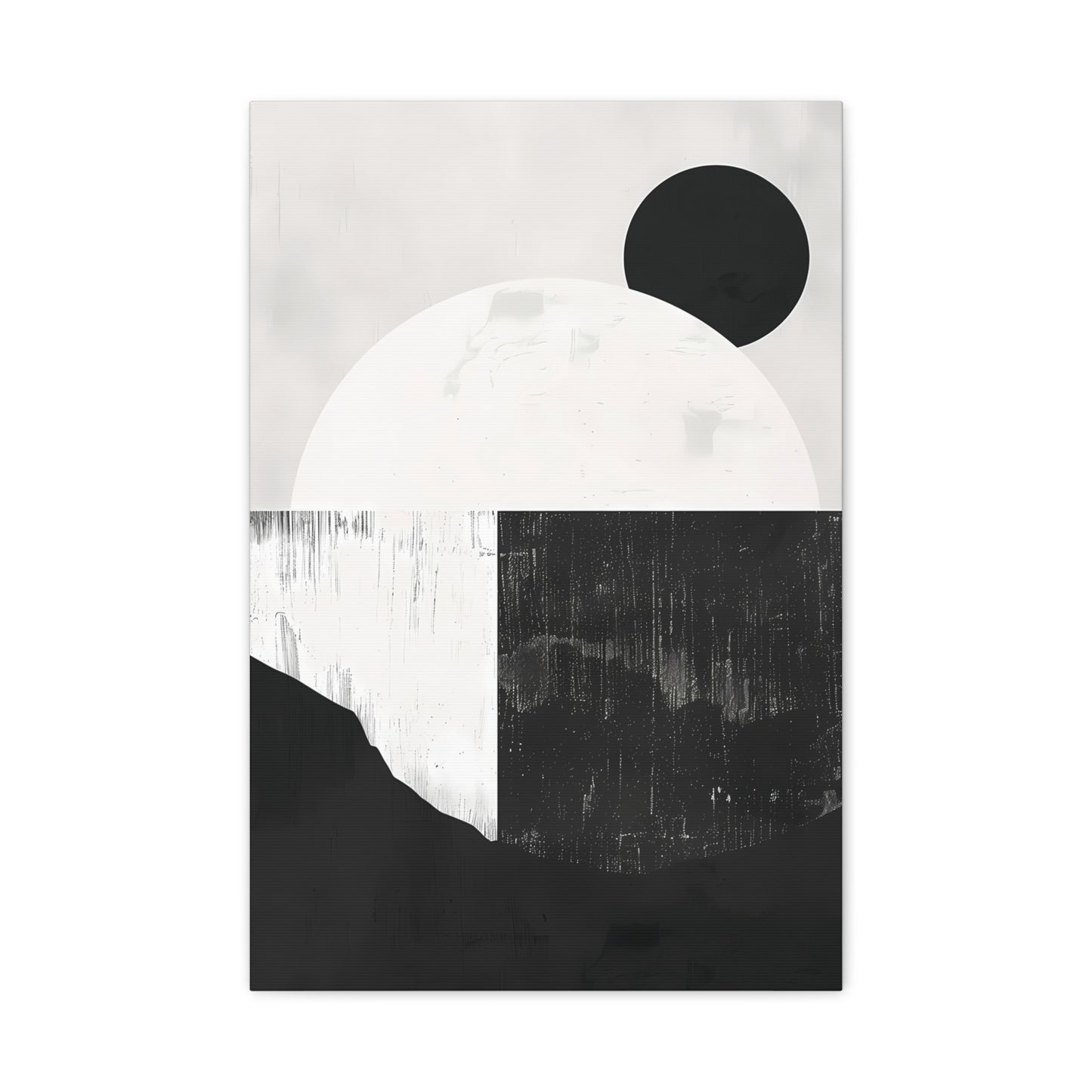 Monochrome Geometric Landscape Canvas