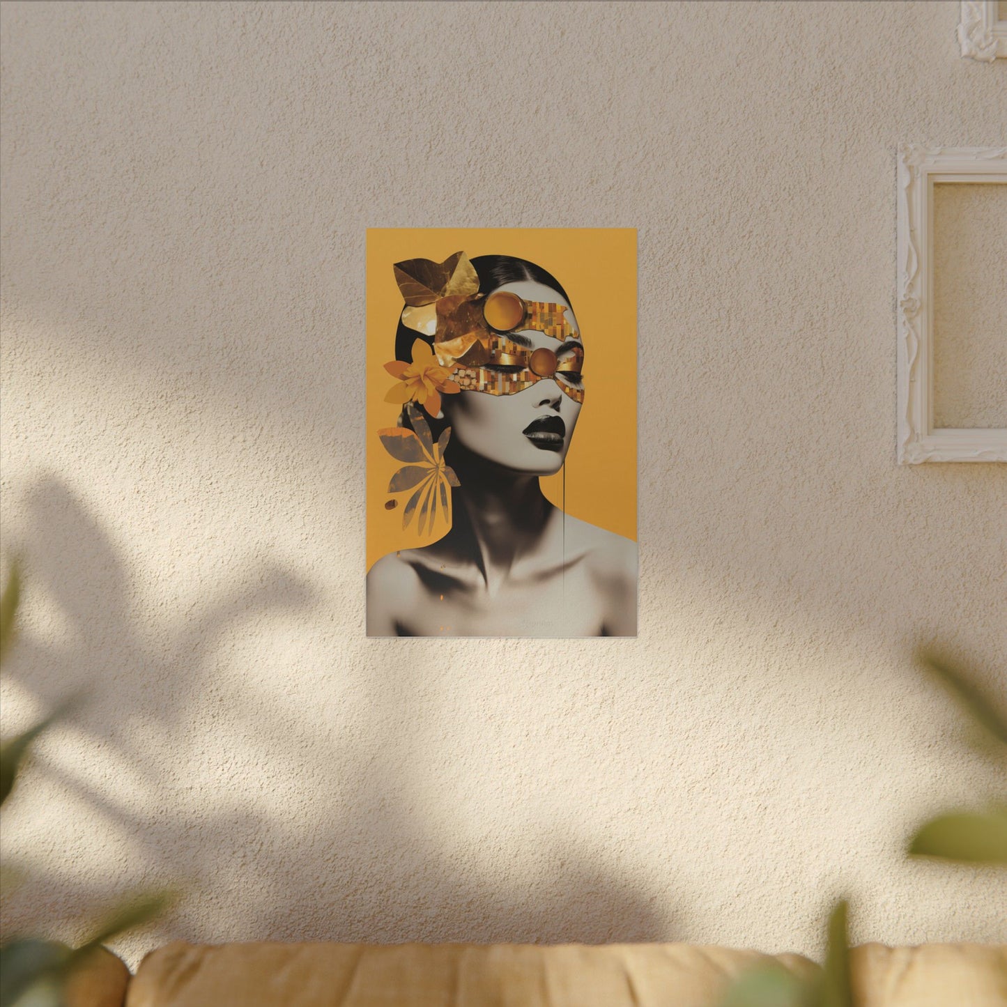 Elegant Gold-Toned Portrait Canvas Art - Modern Wall Decor