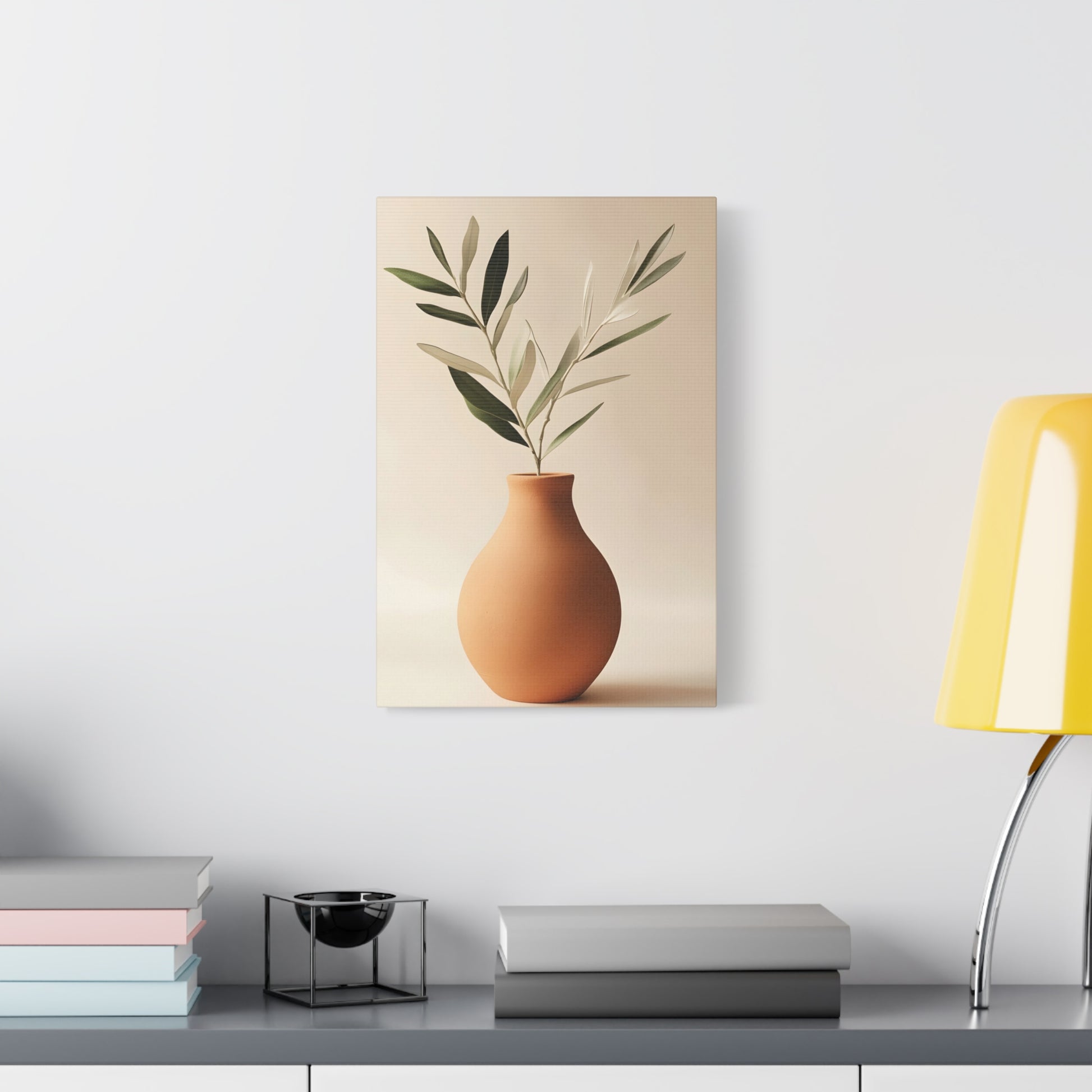 Minimal Terracotta Vase Canvas Print — Matte Stretched Wall Art