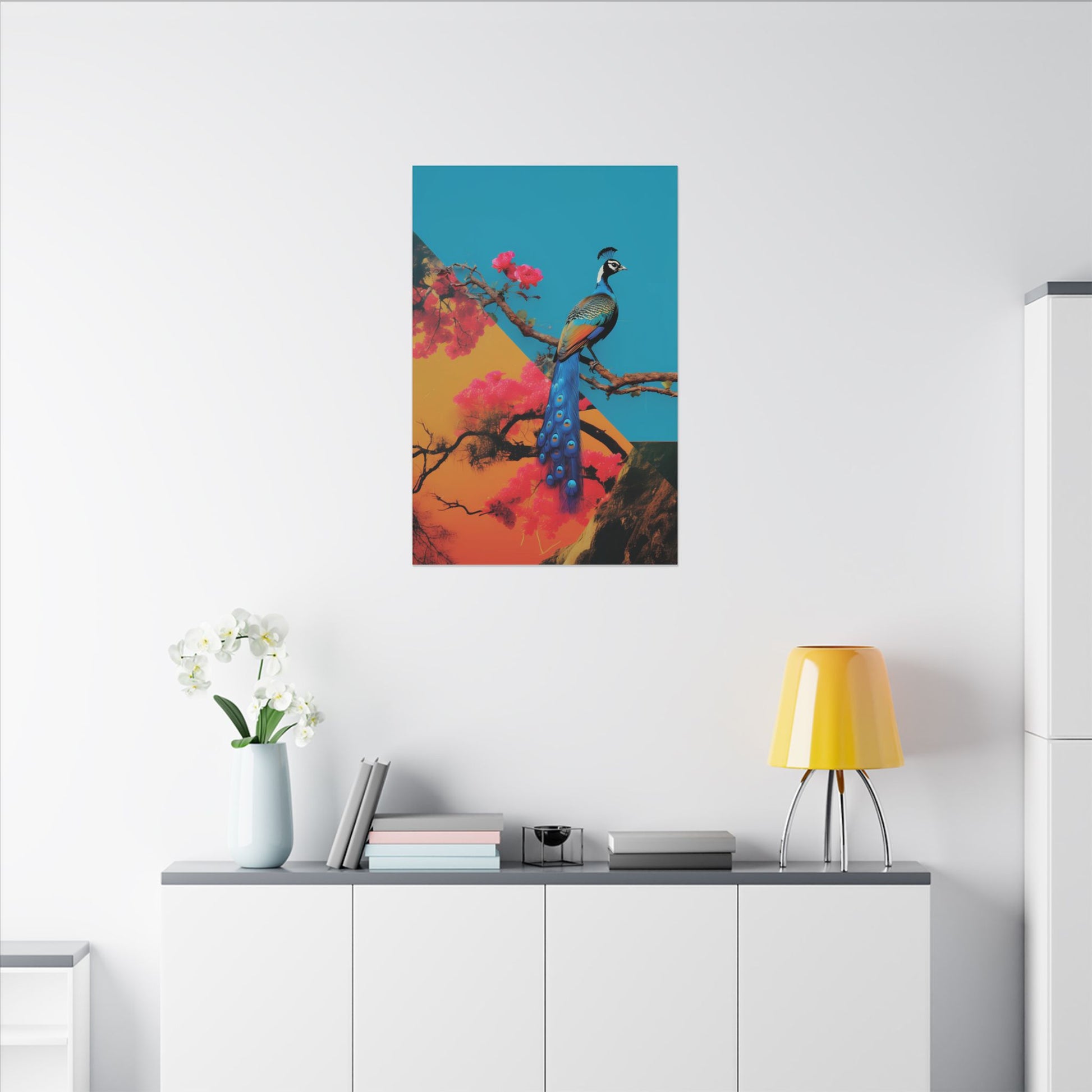 Vibrant Peacock Canvas Art Print
