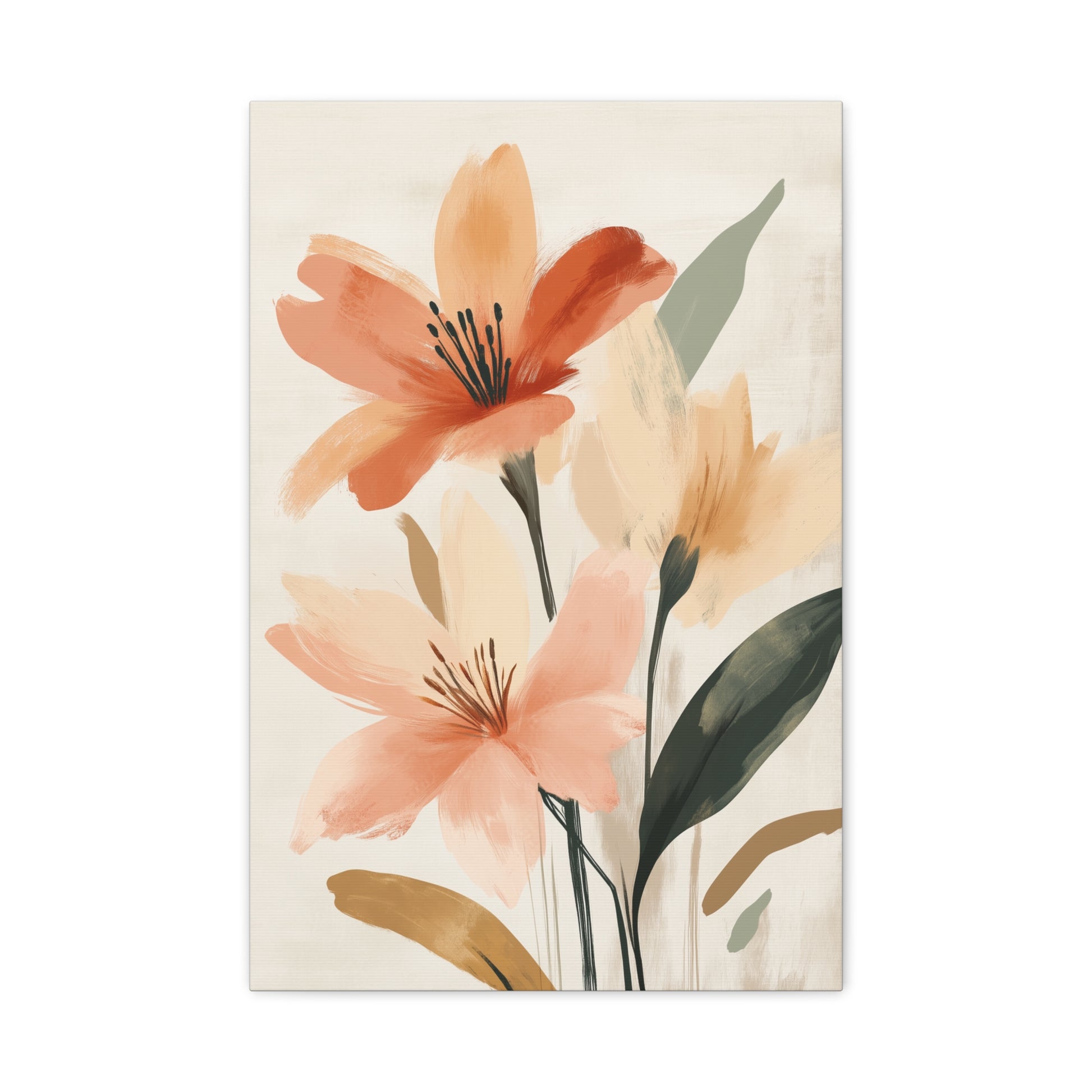 Terracotta Blooms — Modern Floral Wall Art