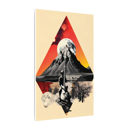 Mountain Music Canvas Art Print - Vibrant Guitar & Landscape Decor