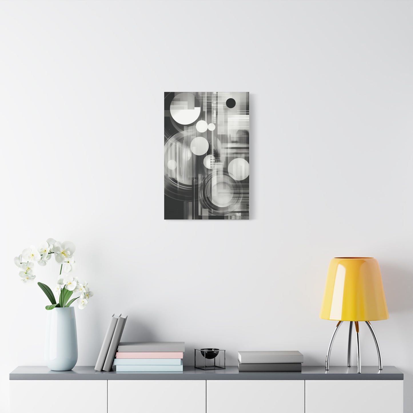 Modern Abstract Canvas Art, Black and White Wall Decor