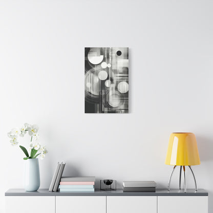 Modern Abstract Canvas Art, Black and White Wall Decor