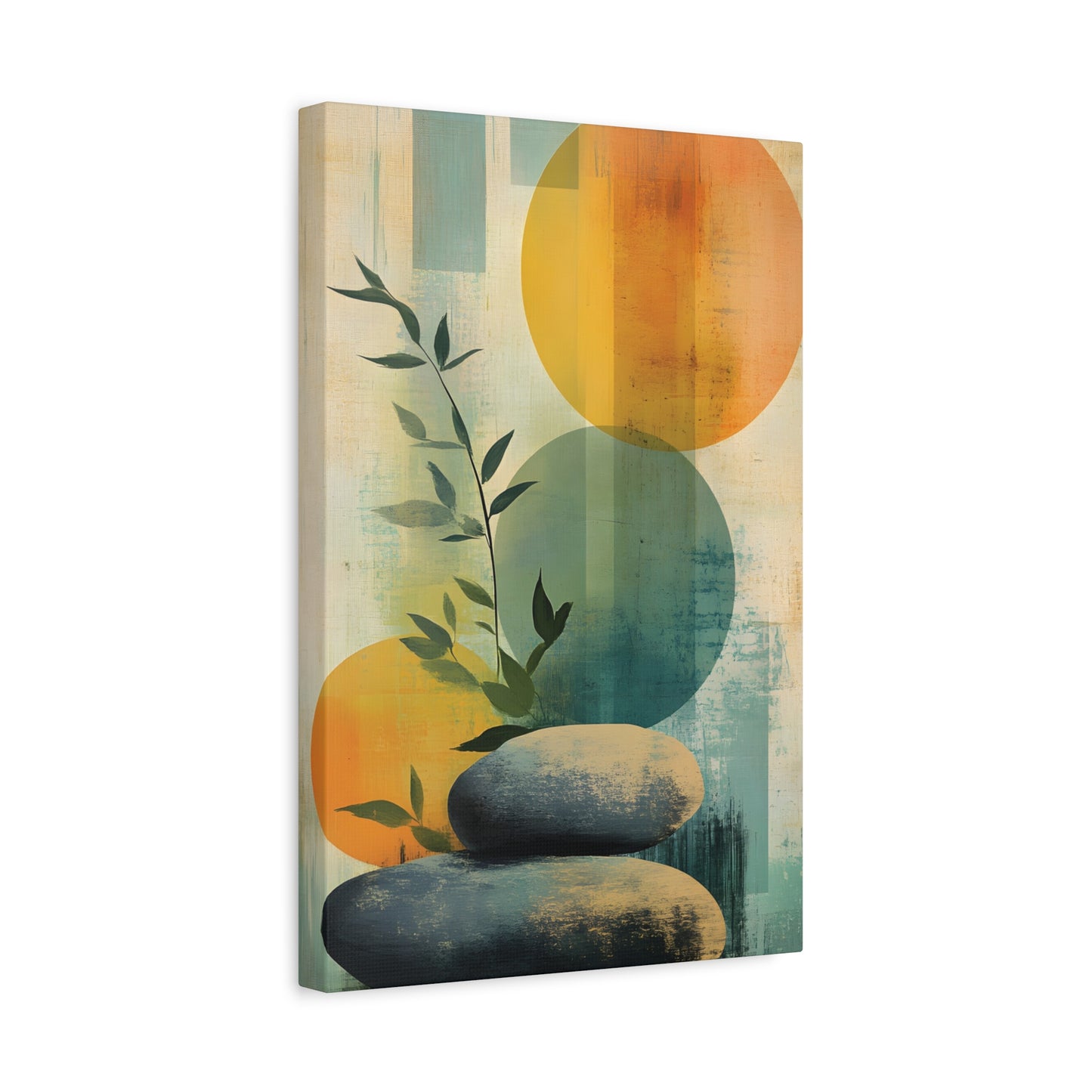Zen Stone Abstract Matte Canvas Print — Stretched Wall Art