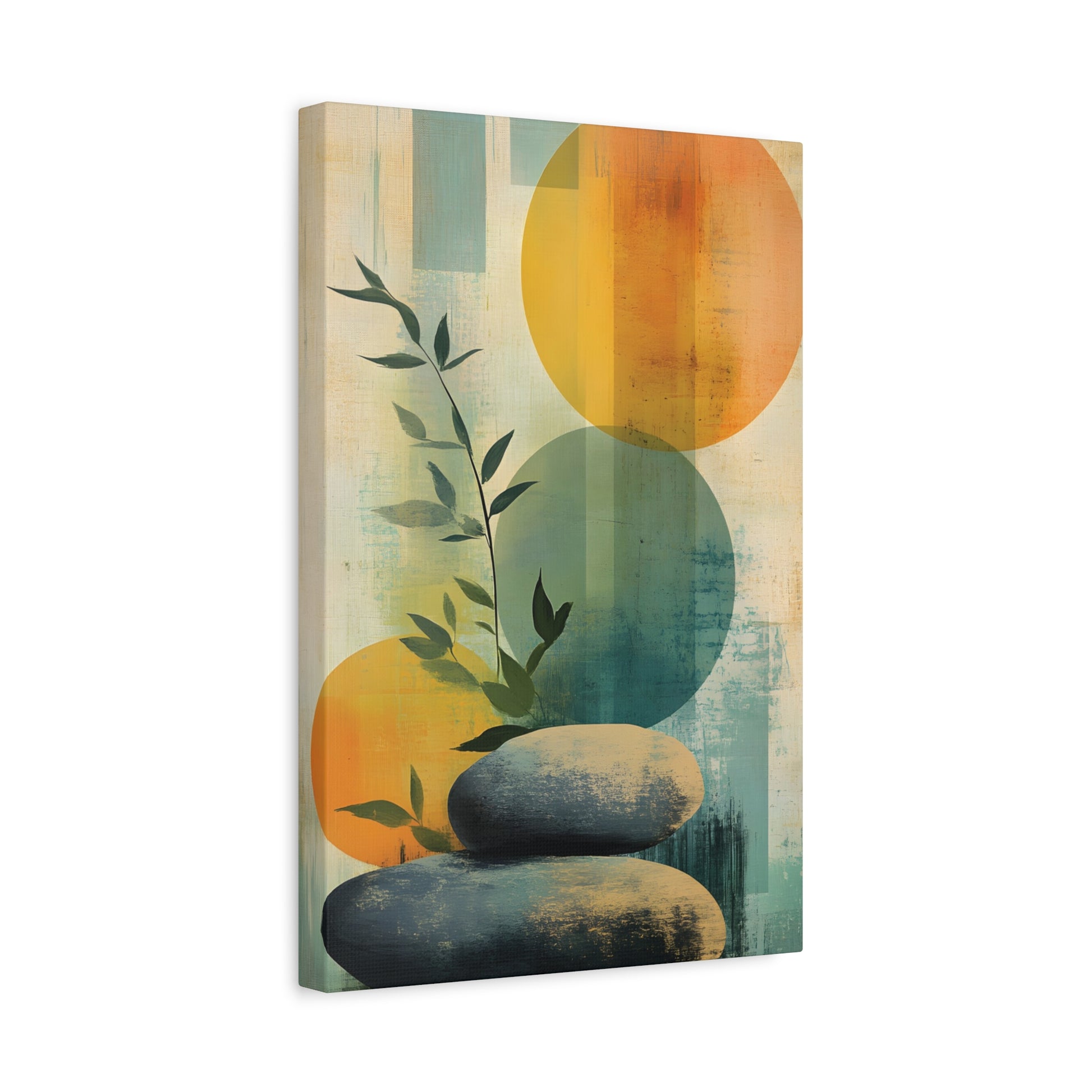 Zen Stone Abstract Matte Canvas Print — Stretched Wall Art