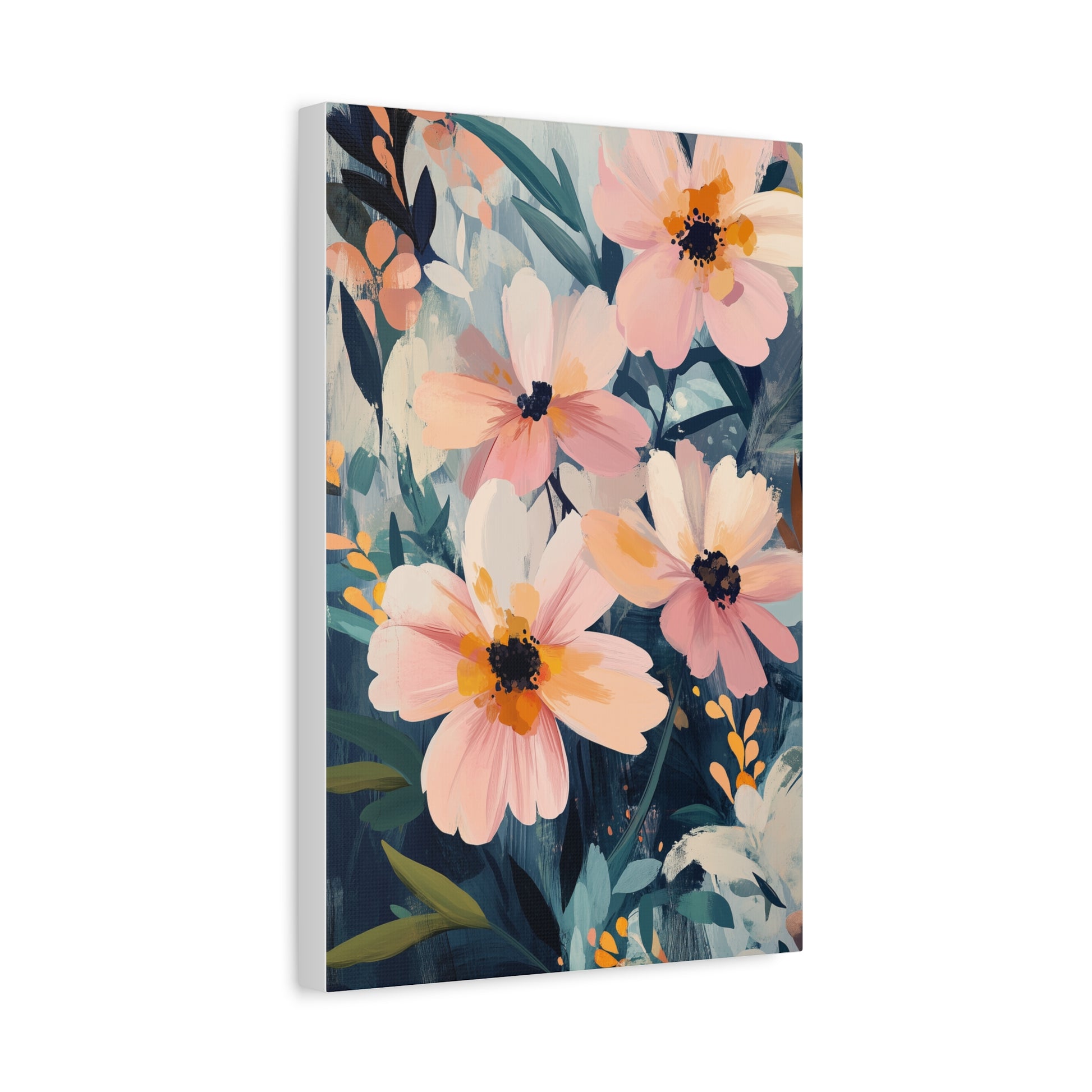 Floral Canvas Art Print, Matte Stretched Wall Decor