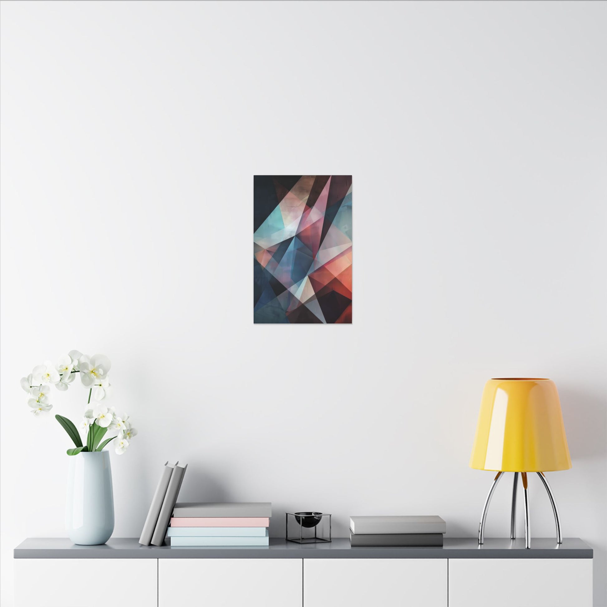Abstract Shards Canvas Art: Deep Hues and Prismatic Depth