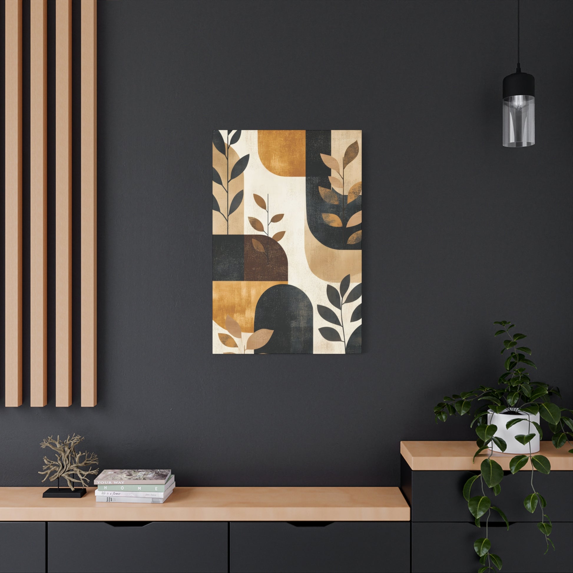 Abstract Earthtone Botanical Canvas