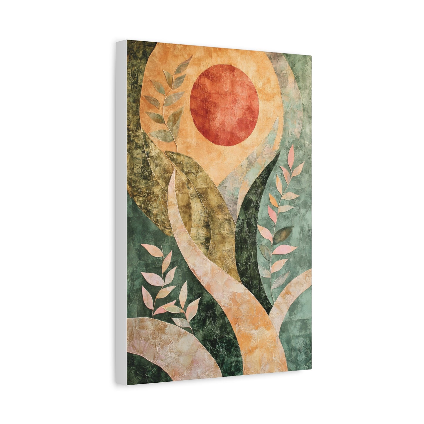 Abstract Botanical Sun Canvas Print — Matte Stretched Wall Art