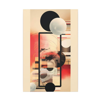 Neo-Deco Abstract Canvas Art: Retro-Futuristic Collage